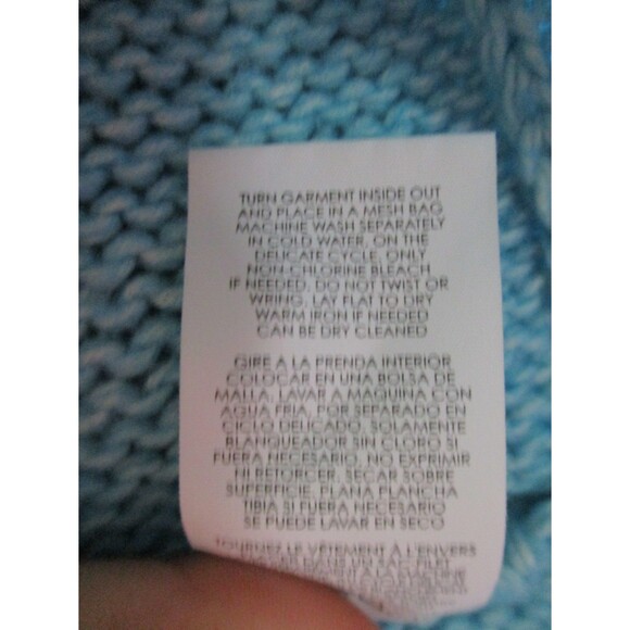 CAbi Womens Sz S Frosty Pullover Knit Sweater V-Neck Aqua Blue Style 4282 Casual - Picture 8 of 8
